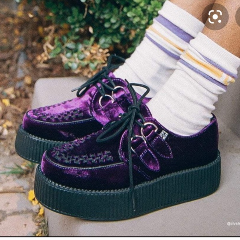 TUK purple velvet creepers
